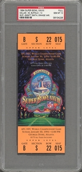 1994 Super Bowl XXVIII Dallas Cowboys vs Buffalo Bills Orange Variation Full Ticket (PSA/DNA GEM MINT 10)